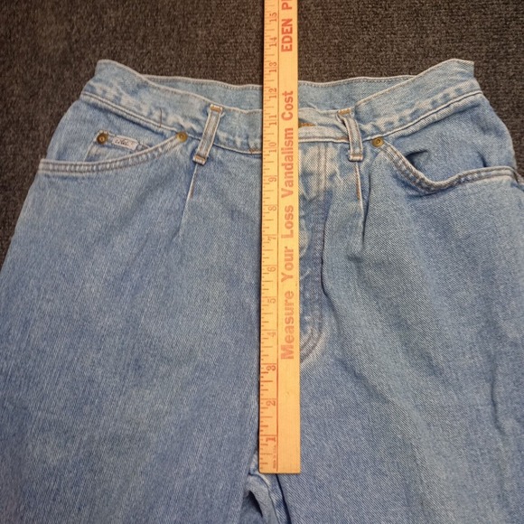 Vintage CHIC Jeans Women 12 Average Blue Pleated Button Fly Mom Style Casual Y2K - Picture 8 of 10